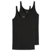 Schiesser 2P 95-5 Organic Cotton Top Svart bomull 36 Dame