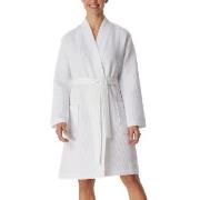 Schiesser Essentials Waffle Bathrobe Hvit bomull Medium Dame