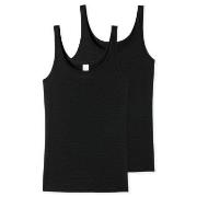 Schiesser 2P Modal Essentials Tank Tops Svart 36 Dame