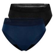 Schiesser Truser 2P Care Rio Period Pants Svart/Blå bomull 38 Dame