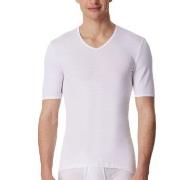 Schiesser Short Sleeve V-Neck Shirt Hvit bomull XX-Large Herre