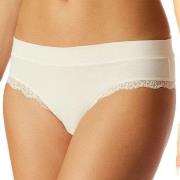 Schiesser Truser Unique Cotton Lace Brazilian Brief Krem bomull 40 Dam...