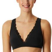 Schiesser BH Unique Cotton Soft Bra With Lace Svart bomull A 70 Dame