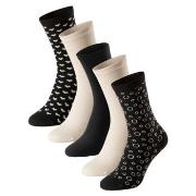 Schiesser Strømper 5P Women Blue Bird Socks Svart m Beige Str 39/42 Da...