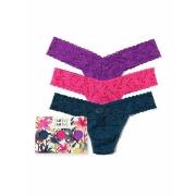 Hanky Panky Truser 3P Low Rise Lace Thong Lilla nylon One Size Dame