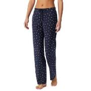 Schiesser Mix and Relax Long Cotton Pants Hvit/Marine bomull 44 Dame