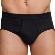 Schiesser 2P Sport Briefs With Fly Svart bomull Large Herre