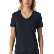 Schiesser Women Mix and Relax V-neck T-Shirt Svart modal 46 Dame