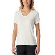 Schiesser Women Mix and Relax V-neck T-Shirt Benhvit modal 34 Dame