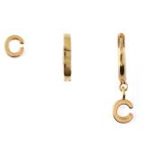 Orelia Stud Hoop Ear Party Initial C - Pale Gold