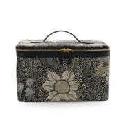 Ceannis Beauty Hard Box Black Flower Linen 27x16x17 cm