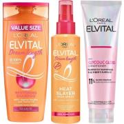 L'Oréal Paris Elvital Trio Shampoo 400ml, Conditioner 300ml & Heat Sla...