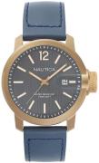 Nautica Herreklokke NAPSYD004 Sydney Grå/Lær Ø44 mm