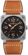 Bell & Ross BR-S-GOLDEN-HERITAGE Br S 92 Sort/Lær