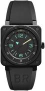 Bell & Ross Herreklokke BR-03-92-BI-COMPASS Instruments Sort/Gummi