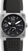 Bell & Ross Herreklokke BR0390-BL-ST BR 03-90 Sort/Gummi Ø42 mm