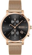 Hugo Boss Herreklokke 1513808 Sort/Rose-gulltonet stål Ø43 mm