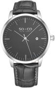 So & Co New York Herreklokke 5521.4 Madison Grå/Lær Ø40 mm