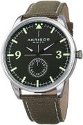 Akribos XXIV Herreklokke AK938GN Canvas Grønn/Lær Ø45 mm