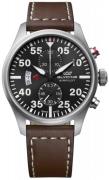 Glycine Herreklokke GL0358 Airpilot Chrono Sort/Lær Ø44 mm