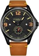 Stührling Original Herreklokke 3934.7 Aviator Sort/Lær Ø43 mm