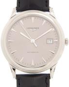 Longines Herreklokke L4.974.4.72.2 Flagship Sølvfarget/Lær Ø38.5 mm