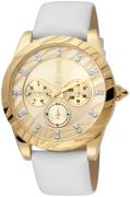 Just Cavalli Dameklokke JC1L130L0015 Champagnefarget/Lær Ø40 mm