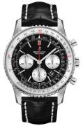 Breitling Herreklokke AB0121211B1P1 Navitimer 01 Sort/Lær Ø43 mm