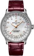 Breitling Dameklokke A17395211A1P2 Navitimer Automatic 35 Hvit/Lær