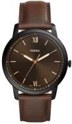 Fossil Herreklokke FS5551 The Minimalist 3H Sort/Lær Ø44 mm