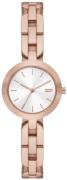 DKNY Dameklokke NY6628 City Link Hvit/Rose-gulltonet stål Ø26 mm