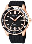 Pulsar Herreklokke PS9114X1 Dress Sort/Gummi Ø44 mm