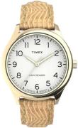 Timex Dameklokke TW2U81100 Easy Reader Hvit/Lær Ø32 mm