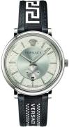 Versace Herreklokke VEBQ01219 V Circle Sølvfarget/Lær Ø42 mm