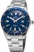 Edox Herreklokke 80126-3BUM-BUIN Skydiver Blå/Stål Ø42 mm