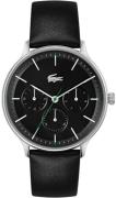 Lacoste Herreklokke 2011226 Club Sort/Lær Ø42 mm