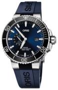 Oris Herreklokke 01 743 7733 4135-07 4 24 65EB Diving Blå/Gummi