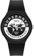 Superdry Herreklokke SYG279B Urban Sort/Gummi Ø45 mm