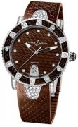 Ulysse Nardin Dameklokke 8103-101EC-3C-15 Ladies Diver Brun/Gummi