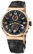 Ulysse Nardin Herreklokke 1186-126-42 Marine Collection Sort/Lær