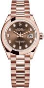 Rolex Dameklokke 279165-0015 Lady-Datejust 28 Brun/18 karat rosé