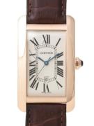 Cartier Herreklokke W2609156 Tank Americaine Large Sølvfarget/Lær