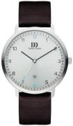 Danish Design Classic Herreklokke 3314534 Sølvfarget/Lær Ø42 mm