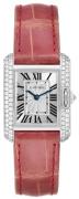 Cartier Tank Anglaise Dameklokke WT100015 Sølvfarget/Lær