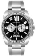 Cartier Calibre de Cartier Herreklokke W7100061 Sort/Stål Ø42 mm