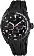 Festina Multifunction Herreklokke F16610-6 Sort/Gummi Ø45 mm