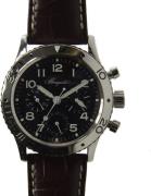 Breguet Type XX Herreklokke 3800ST-92-9W6 Sort/Lær Ø39 mm