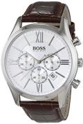 Hugo Boss Ambassador Herreklokke 1513195 Sølvfarget/Lær Ø44 mm