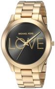 Michael Kors Runway Dameklokke MK3803 Sort/Gulltonet stål Ø42 mm