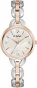 Bulova Dameklokke 98P210 Sutton Hvit/Rose-gulltonet stål Ø28 mm